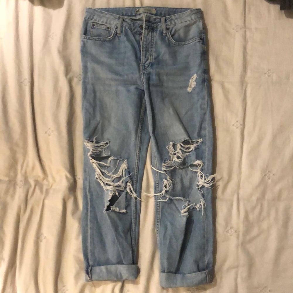 Top shop crop ripped jeans